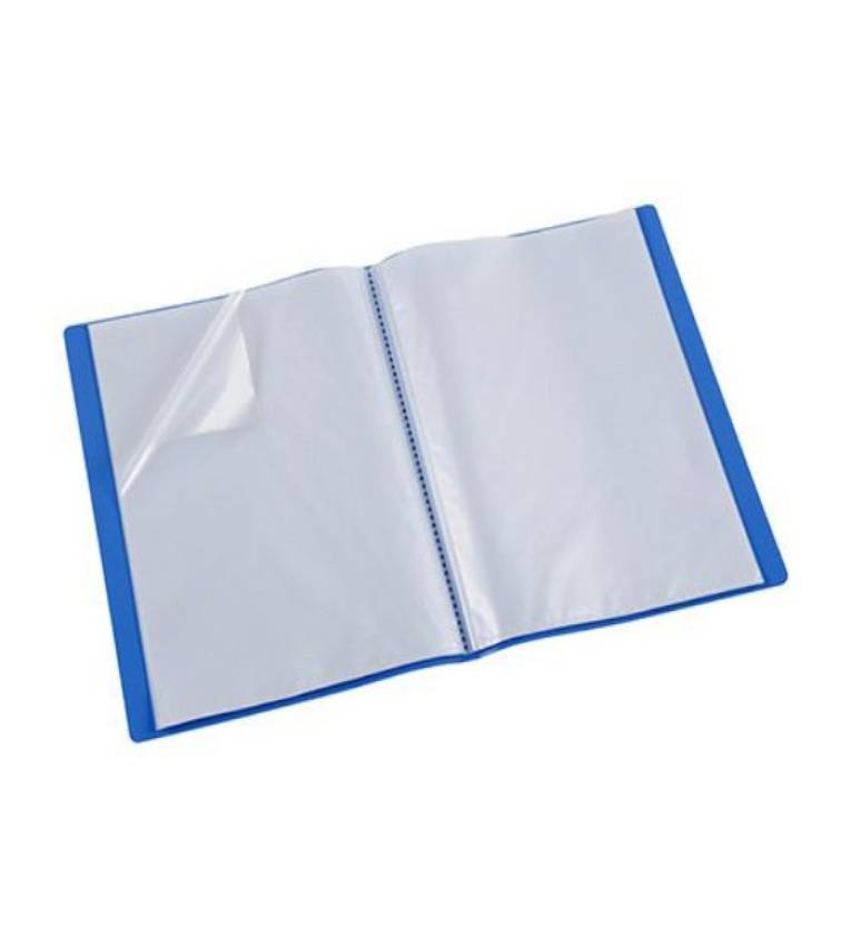 Porte-documents bleu 80 pochettes A4 - Classeur de rangement avec couverture rigide | Organisation et Archivage Bureau